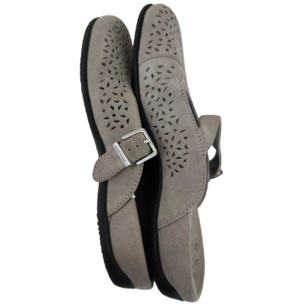 Vionic Gray Suede Lidia Adjustable Mule Arch Supp… - image 6